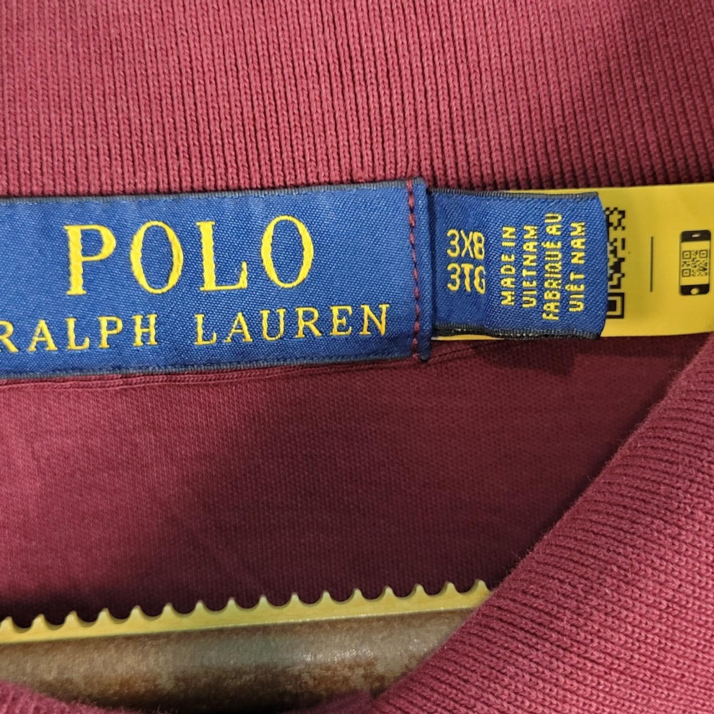 Polo Ralph Lauren Polo Shirt Men's 3XB Maroon Burgundy Short Sleeve Soft Cotton - Picture 4 of 11